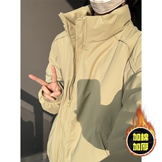 现货5W件冬季三防美式高街雪山立领冲锋衣棉衣男女棉服厚夹克外套，男装夹克，电商A486-1