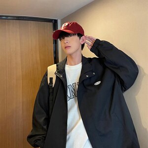拉链潮流夹克潮男春季双层宽松立领夹克W1044P50,男装夹克,星座1116-2