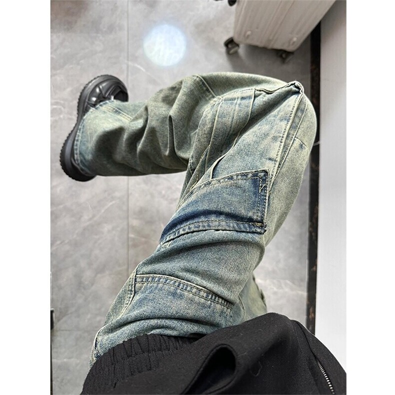 百搭直筒牛仔裤男工装高街长裤子N6027/P53,男装牛仔裤,电商D202