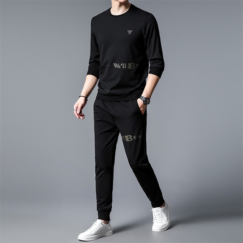 S3037-3钱塘2020-2春秋薄款时尚休闲套装中青年男士长袖卫衣P225,男装休闲套装,钱塘207-2