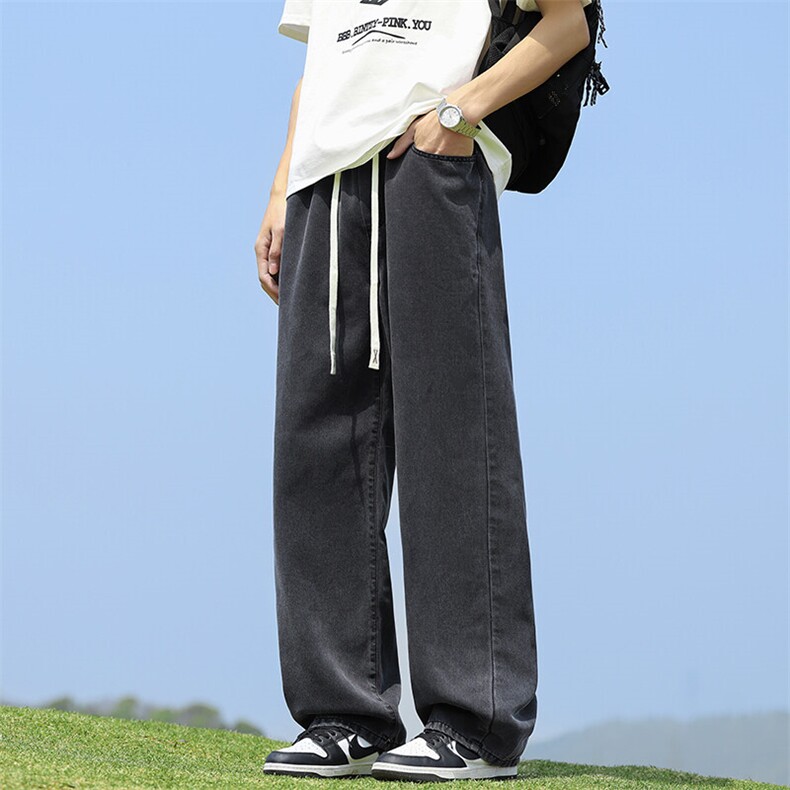 【现货】莱赛尔天丝牛仔裤男款夏季薄款潮牌直筒宽松冰丝TS11-P47,男装牛仔裤,星座1006