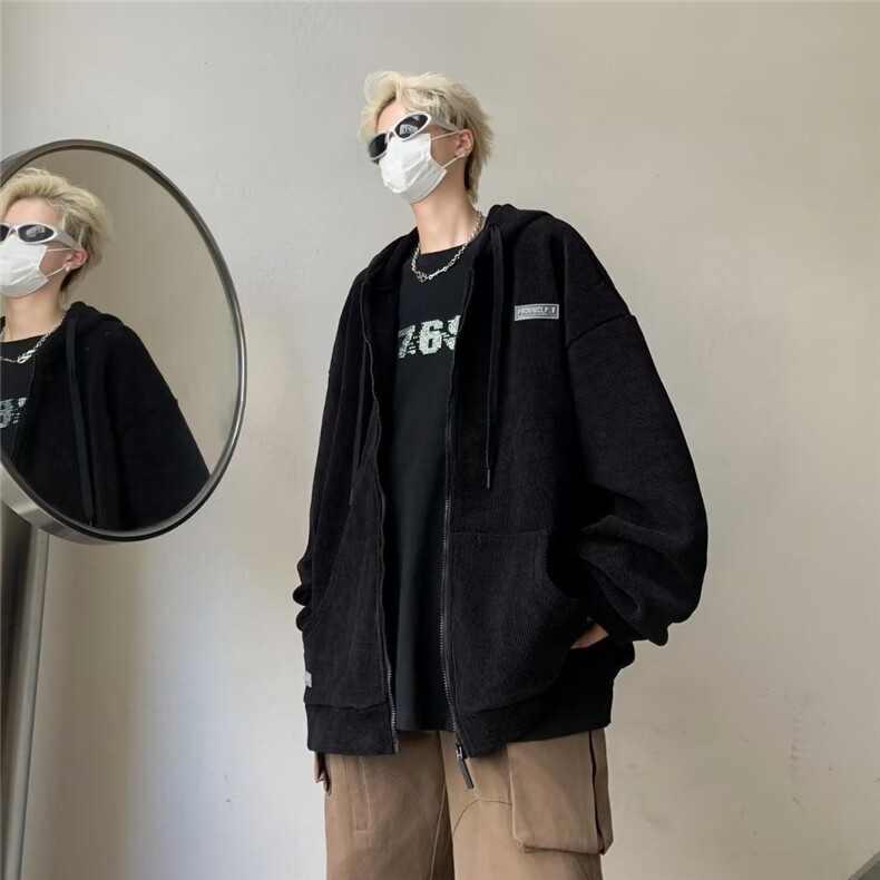 卫衣男潮ins港风潮流灯芯绒Y8037P50,男装卫衣,星座1116-2