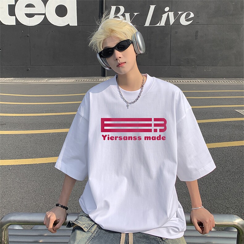 新款港风抖音直播短袖T260克TB5145批28纯棉220克T5145P22控38，男装T恤，电商C408(原B339-1)