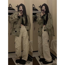现货5千件男女美式牛仔外套春扎染破坏牛仔衣高街夹克NT521P75，男装工装外套，星座301D-2(原星座1004-1）