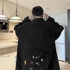 牛仔夹克男大码牛仔外套男茄克NJ77129-P60加绒款-P75，男装夹克，电商A040