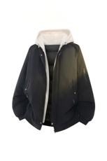 新款冬季大码羽绒棉服棉袄连帽假两件韩版宽松外套A436-2583-P95，男装棉衣，电商A436