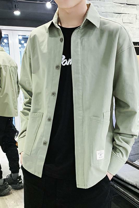 C901春季衬衫男士长袖休闲宽松男装衬衣春秋潮流工装外套,男装衬衫,电商D310（原电商305）