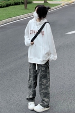 高街迷彩松紧腰抽绳工装裤男宽松休闲直筒阔腿裤K909-P60，男装工装外套，星座205