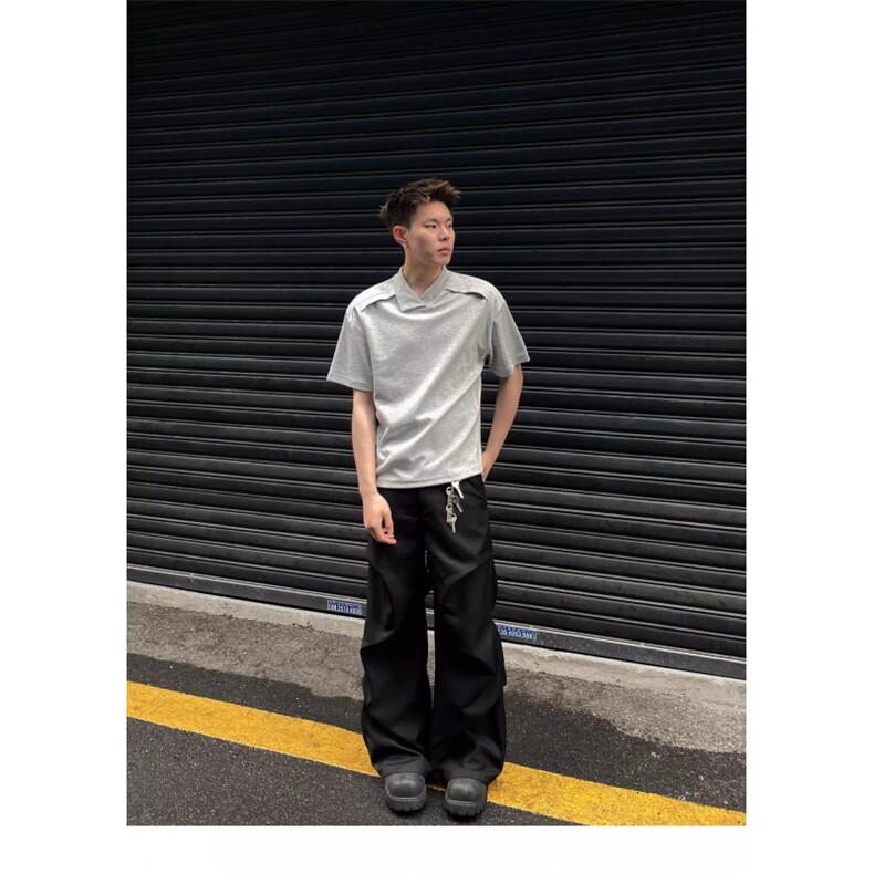 不规则领液态重磅短袖t恤男女轻熟风简约休闲基础款半袖上衣B,男装T恤,星座506A