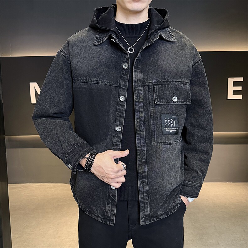 假两件牛仔外套男标50白鸭绒羽绒服男士上衣B317/Y999/P238,男装工装外套,电商B317