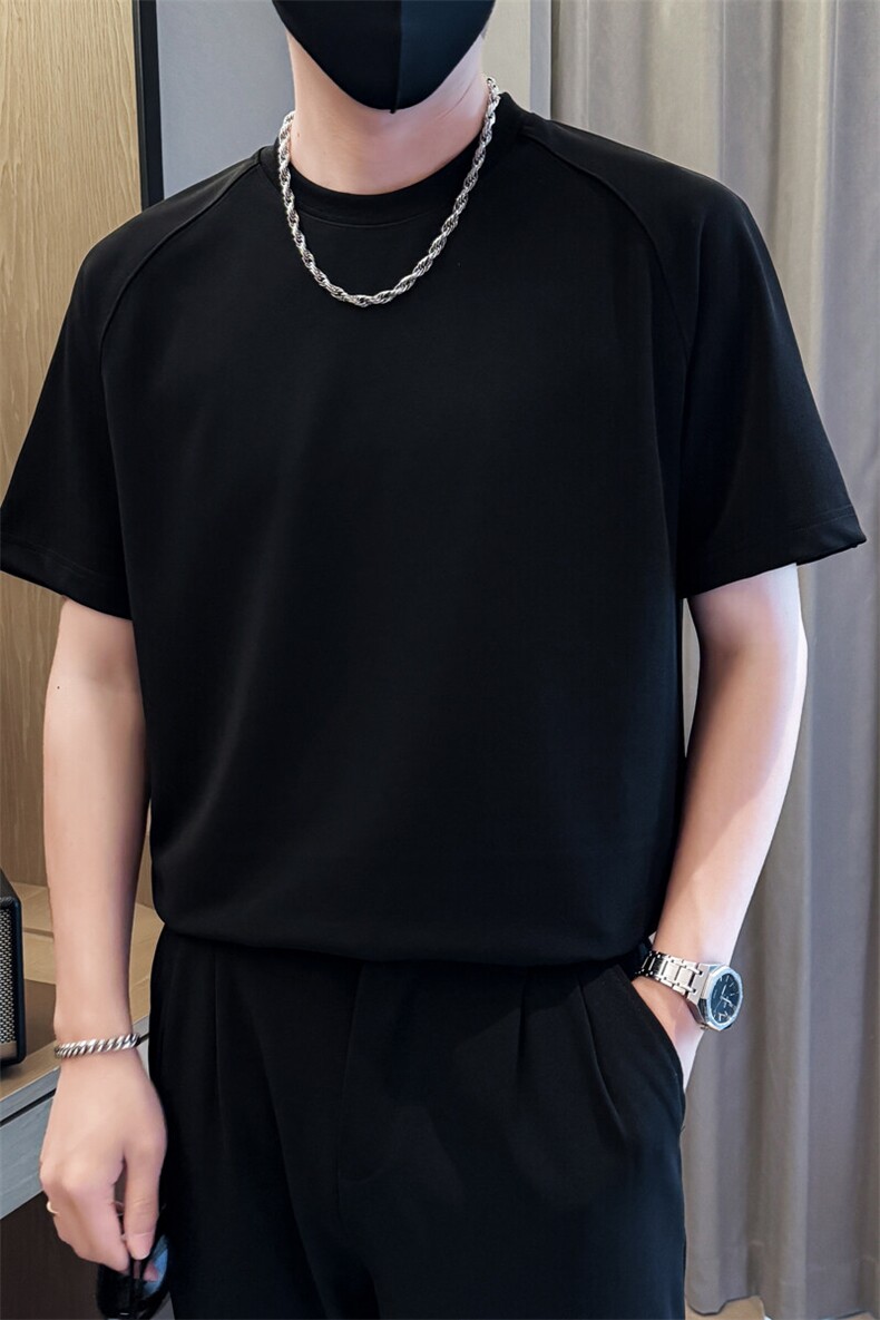 夏打底衫纯色百搭纯色圆领T恤短袖社会小伙A236-82539-特P36,男装T恤,电商A236