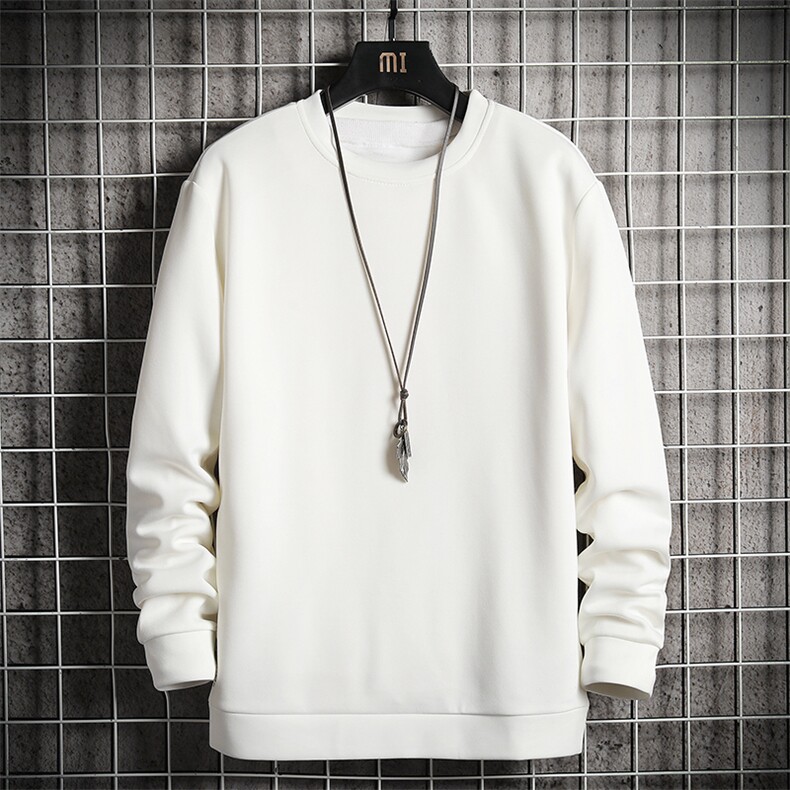 T4099-P25 加绒款-P35 简约帅气百搭长袖t恤男大码胖子卫衣 网格图片
