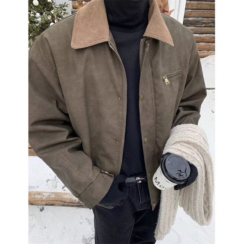 街头领拼扎染皮衣外套男款宽松休闲复古做旧飞行员夹克J775,男装夹克,星座1116A（原606A-3）