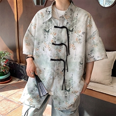 新中式夏季2025新款短袖衬衫，男装衬衫，星座201-2