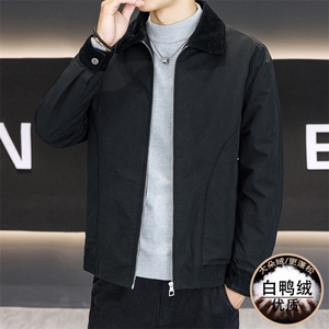 男潮牌短款羽绒服2025新款痞帅翻领夹克外套图片