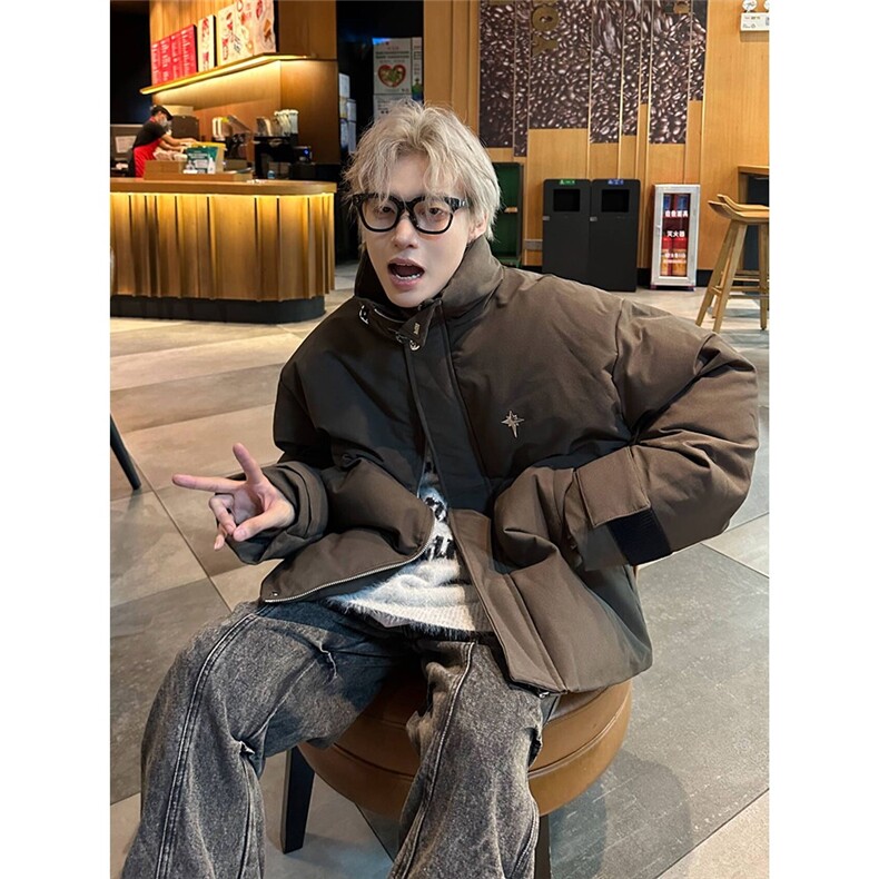 秋冬季2025潮牌美式立领加厚面包服宽松外套棉服-MY3351-网图图片