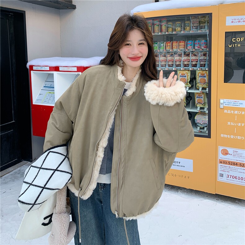 现货数据好两面穿羊羔毛内里夹克棉服派克服2C282-992P255K388,女装派克服,2C282