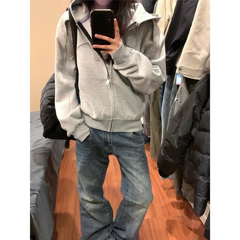 秋季复古连帽休闲开衫卫衣男女痞帅运动拉链夹克外套WLA2466-P54,男装夹克,星座1008