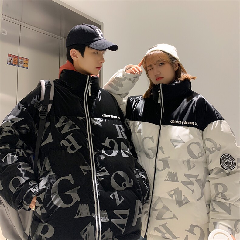 情侣宽松加厚棉衣棉服男潮大码学生棉袄外套 M19 P130图片