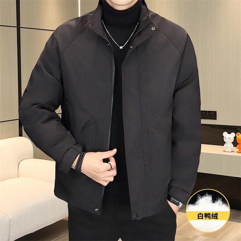 羽绒服男新标50白鸭绒夹克外套休闲时尚立领男士上衣Y3076-P140,男装夹克,星座310B-3