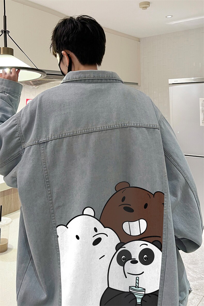 牛仔夹克男大码牛仔外套男茄克NJ77277-P60加绒款-P75,男装夹克,电商A040
