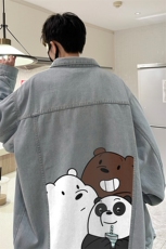 牛仔夹克男大码牛仔外套男茄克NJ77277-P60加绒款-P75，男装夹克，电商A040