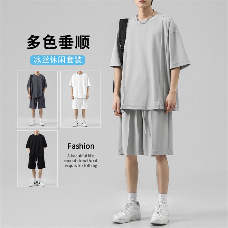 短袖短裤休闲套装冰氧速干休闲百搭款时尚一整套  TZ50特批65图片