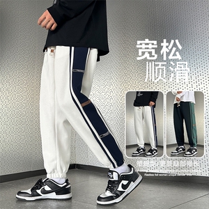 春秋季男士拼色束脚休闲裤时尚百搭大码直筒卫裤C208A-6805-特P48图片