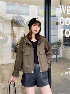 现货，短款皮夹克，三色、三个尺码图片