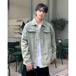 秋冬潮流石磨洗日系宽松版多口袋牛仔外套男士潮牌工装夹克 JK699图片