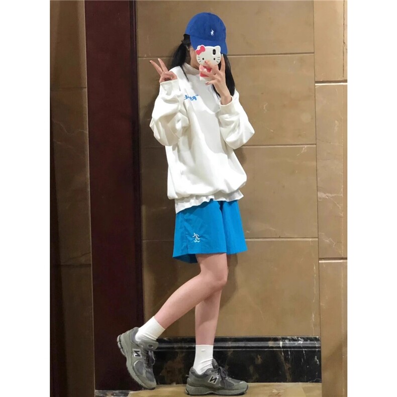 美式街头不过膝四分运动短裤男女复古休闲高腰宽松潮牌速干工装裤,男装牛仔裤,星座218-1（原230）