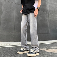 牛仔裤男vibe美式潮牌微喇高街百搭休闲长裤N01697-P43，男装牛仔裤，星座308B-1