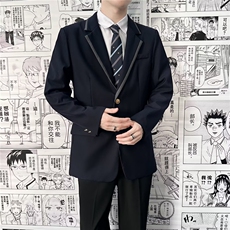 学院风制服dk男生西装套装初中高中休闲西服成人礼毕业班服外套潮，男装西服，四季星座505