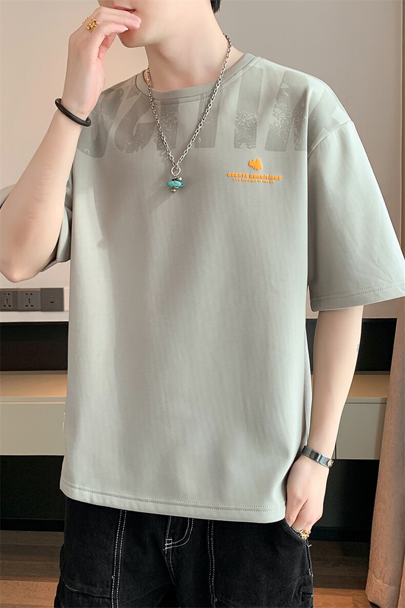 男夏季宽松休闲百搭T恤T6882小码P22大码P25,男装T恤,星座914