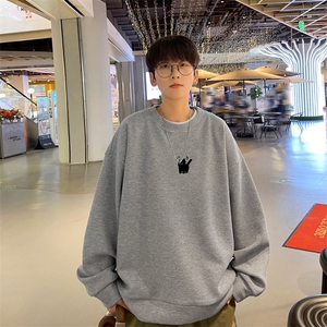 华夫格！华夫格上衣男圆领华夫格卫衣男大码长袖t恤男HY196-P30,白色的凉鞋搭配上什么的衣服好看图片