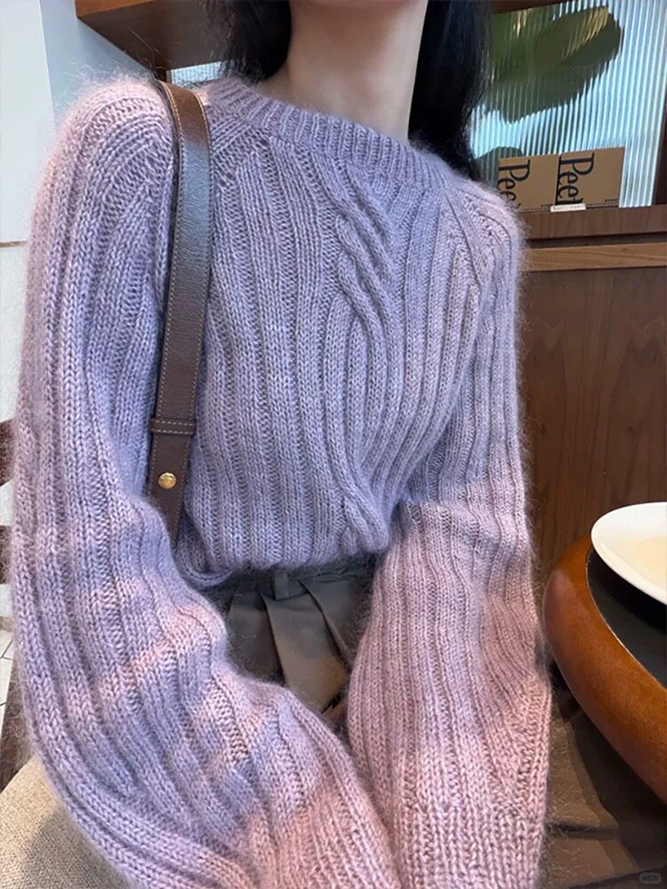 2026年秋季时尚百搭通勤简约休闲绞花抽条，女装羊毛衫，圣旺供货