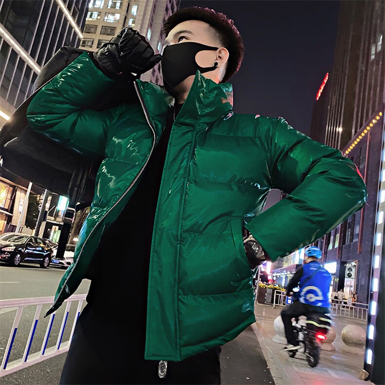 GU9/P138控178冬季社会小伙高端亮面立领绿色加厚保暖棉衣男绿首1,男装棉衣,星座305B