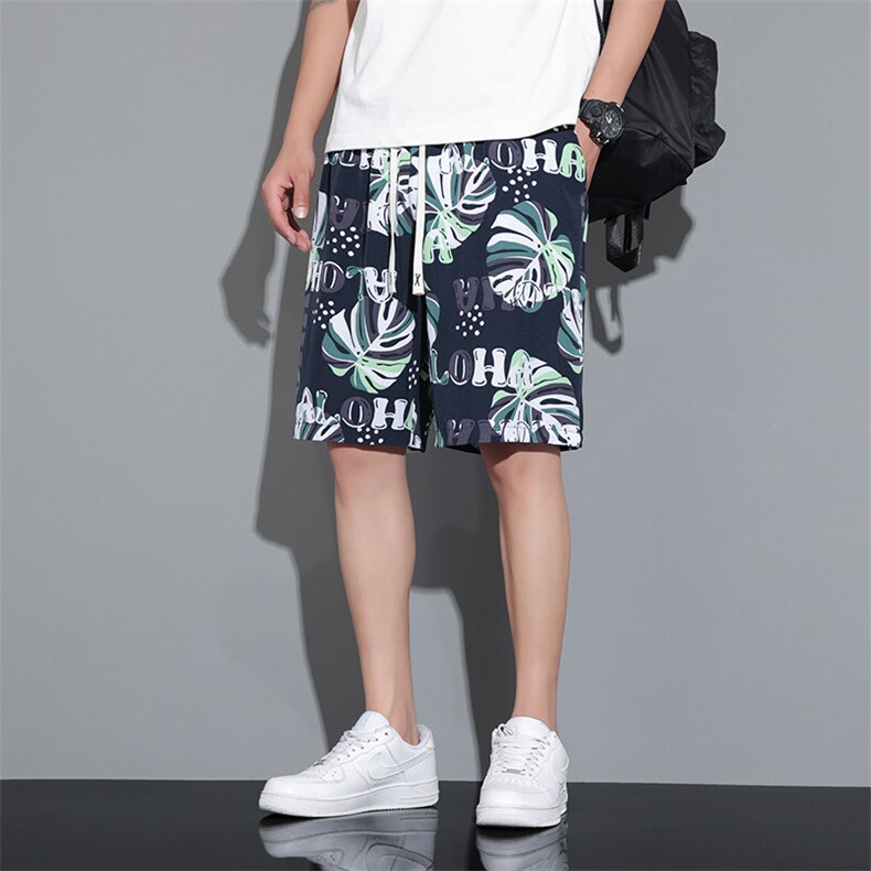2025男装超薄冰丝新款潮流休闲百搭花短裤五分男裤D909-P35，男装休闲裤，星座815-1（原A203A）