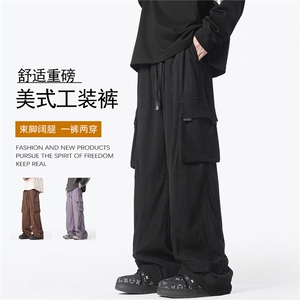 深度库存秋冬加厚灯芯绒工装裤束脚阔腿裤休闲裤子男K10077-特P40图片