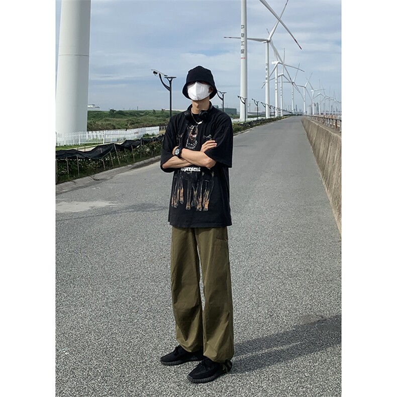 B221美式ins街头hiphop宽松工装休闲裤子LK23122-P65控88,男装休闲裤,电商B221