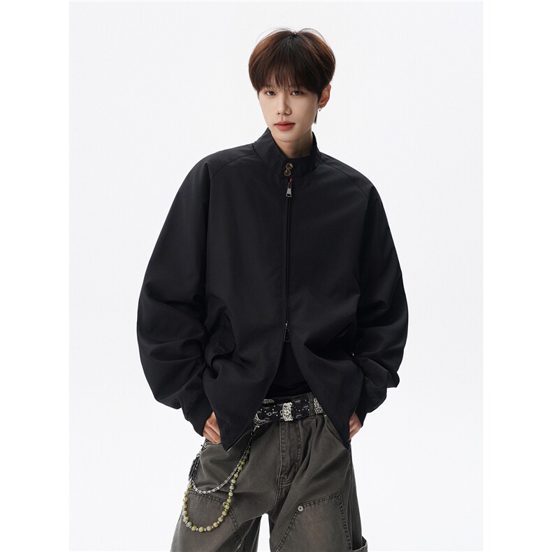 美式复古棒球服外套男春秋季潮牌拉链立领夹克宽松上衣服JK005,男装夹克,电商B312