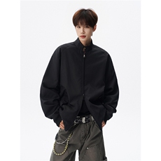 美式复古棒球服外套男春秋季潮牌拉链立领夹克宽松上衣服JK005，男装夹克，电商B312