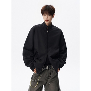 美式复古棒球服外套男春秋季潮牌拉链立领夹克宽松上衣服JK005