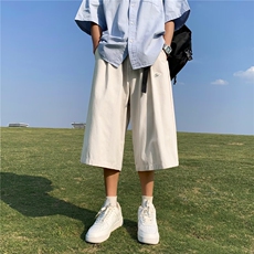 夏季七分裤男生宽松过膝短裤美式ins潮牌休闲7分阔腿中裤DU21，男装牛仔裤，星座1116A-1（原606A）