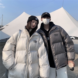 EQ331 覆膜亮面冬季立领棉衣男女情侣装2024新款棉服宽松版型外套图片