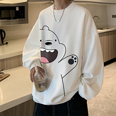 华夫格卫衣圆领卫衣男大码长袖t恤男外套HW76131-P30加绒款-P40，男装卫衣，电商A040
