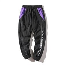【】A003-AZ079-P45新款侧面英文印花时尚收脚休闲运动裤，男装休闲裤，电商A003