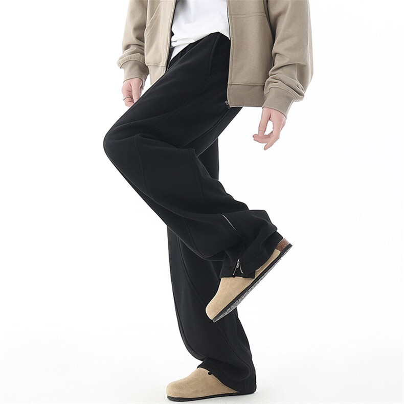 X416B-KL1015-P65控88黑色垂感休闲美式复古秋冬潮男百搭卫裤，男装休闲裤，星座416B