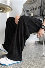 K6081/P40夏季港风冰丝垂感阔腿裤男宽松九分休闲裤束脚大码男裤，男装休闲裤，电商A141