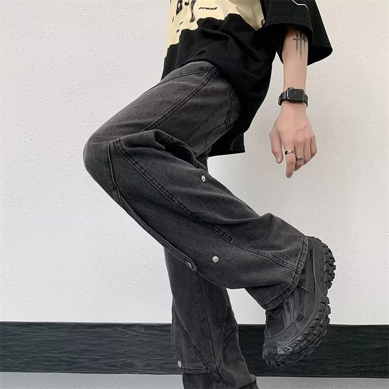 青春流行ins男直筒水洗牛仔裤P50,男装牛仔裤,星座1116-2